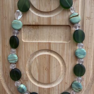 handcrafted Liuli and white quartz crystal necklace